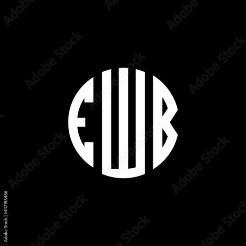 EWB letter logo design. EWB letter in circle shape. EWB Creative three letter logo. Logo with three letters. EWB circle logo. EWB letter vector design logo  photo