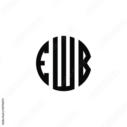 EWB letter logo design. EWB letter in circle shape. EWB Creative three letter logo. Logo with three letters. EWB circle logo. EWB letter vector design logo  photo