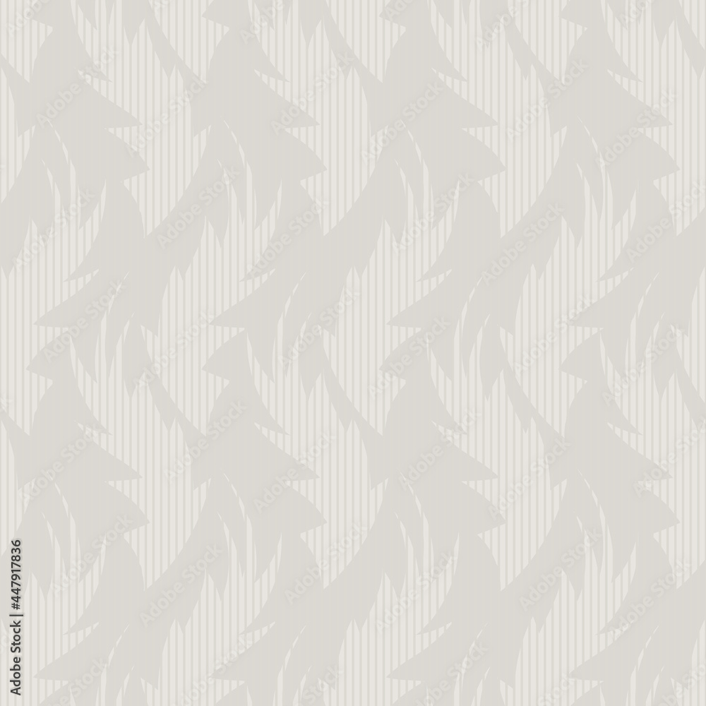 Hand drawn flame shape leaf seamless pattern. Neutral blended vector vintage retro stripe foliage background. Light beige geometric backdrop.Wavy leaves vertical for wellbeing. Botanical repeat. Hand drawn flame shape leaf seamless pattern. Neutral blended vector vintage retro stripe foliage background. Light beige geometric backdrop.Wavy leaves vertical for wellbeing. Botanical repeat.