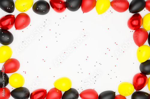 Balloons of red, yellow and black colors. photo
