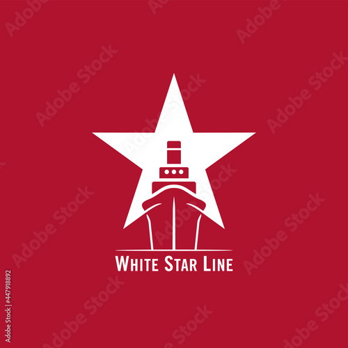 Canvas Print White Star Line and Luxury Steamship Icon