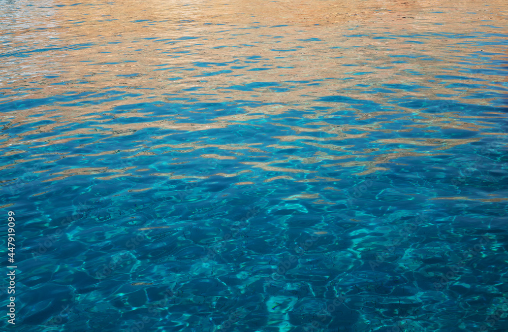 Texture of beautiful transparent sea water
