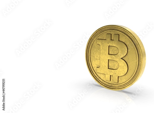 gold coin with the bitcoin sign 3d-rendering