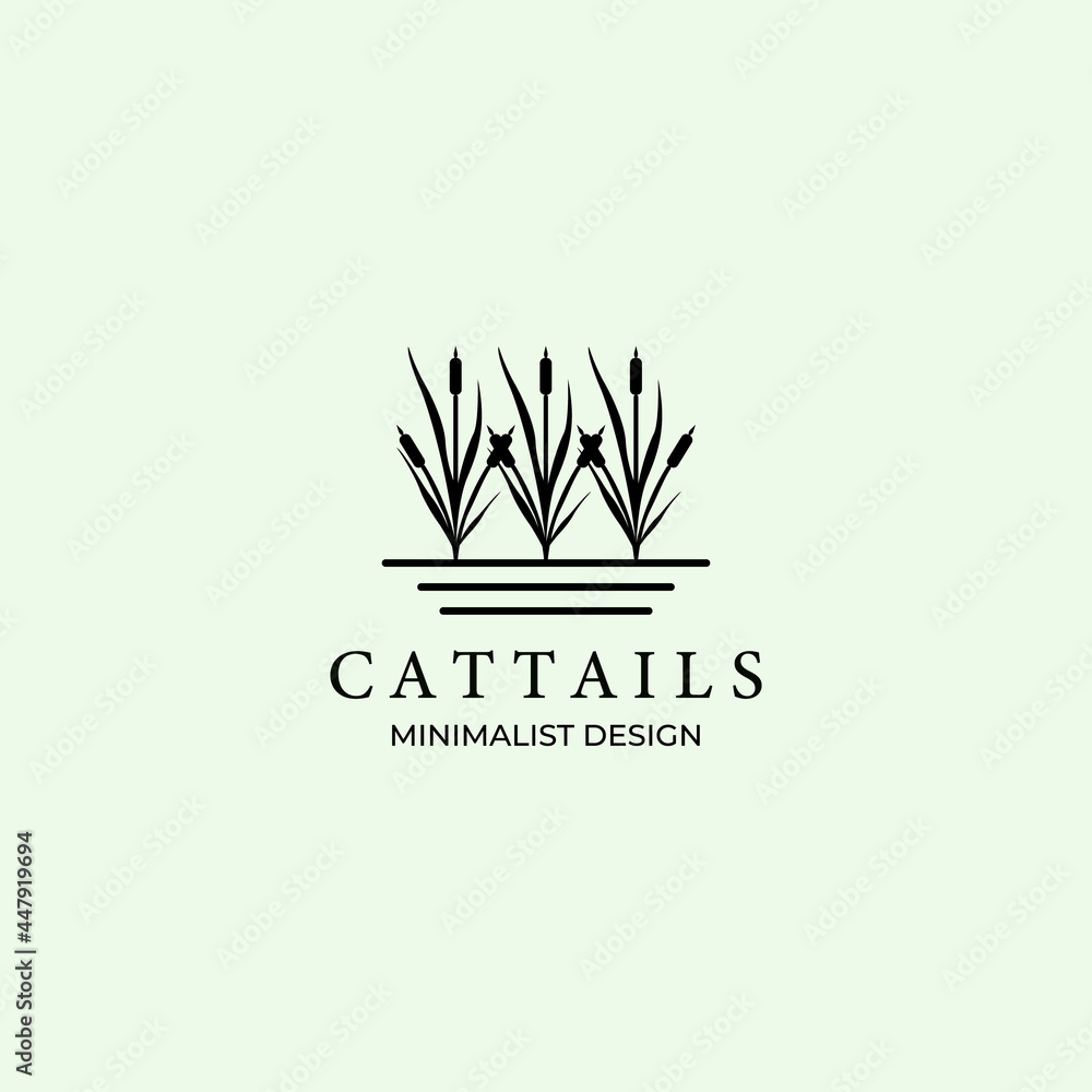 cattails logo icon design minimalist vector illustration wave cattails logo icon design minimalist vector illustration wave