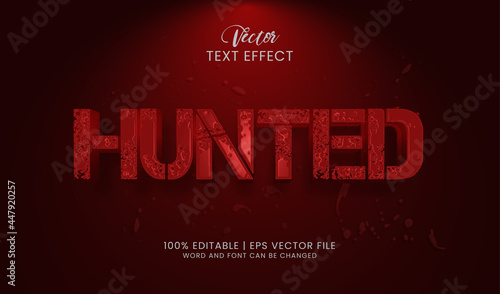 Editable hunted text effect red style