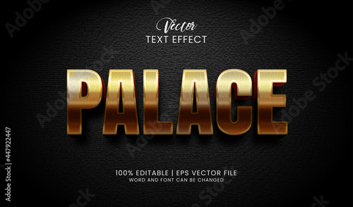 Editable golden palace text effect style