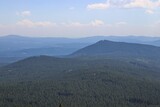 A view to the landscape and forests at Sumava mountains from the lookout tower at Boubin, Czech republic