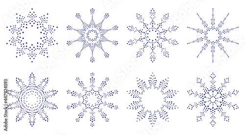 Snowflakes. Dot pattern. Se...