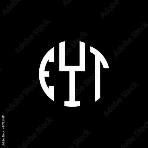 EYT letter logo design. EYT letter in circle shape. EYT Creative three letter logo. Logo with three letters. EYT circle logo. EYT letter vector design logo  photo