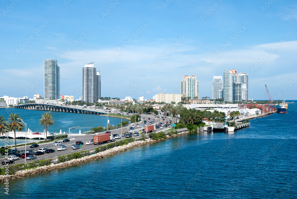 The Main Channel And Miami Beach Skyline