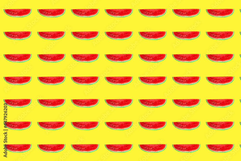 Beautiful watermelon patterns on a colorful background