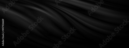 Black fabric texture background 3D illustration