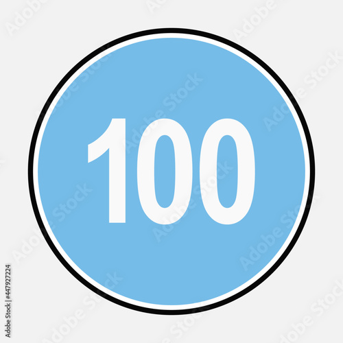 100 minimum speed limit blue road sign - One hundred speed limit traffic sign editable vector illustration