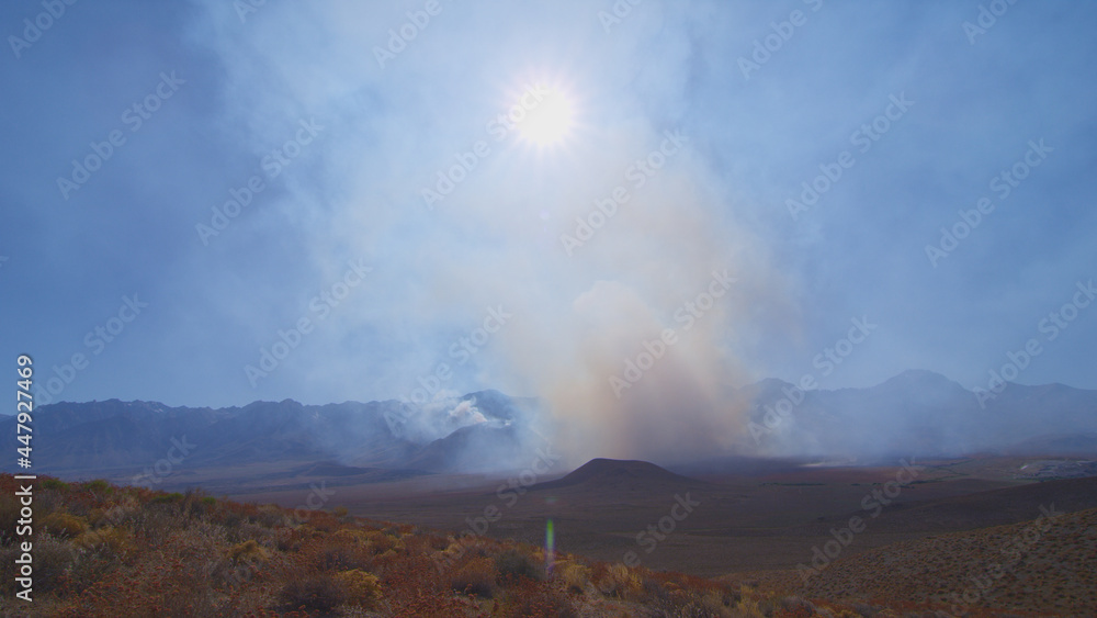 Desert Mountain Wildfire Fire Independence, Big Pine, Lone Pine, Owens Valley