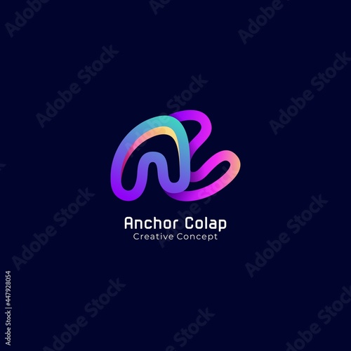 letter AC logo gradient colorful modern