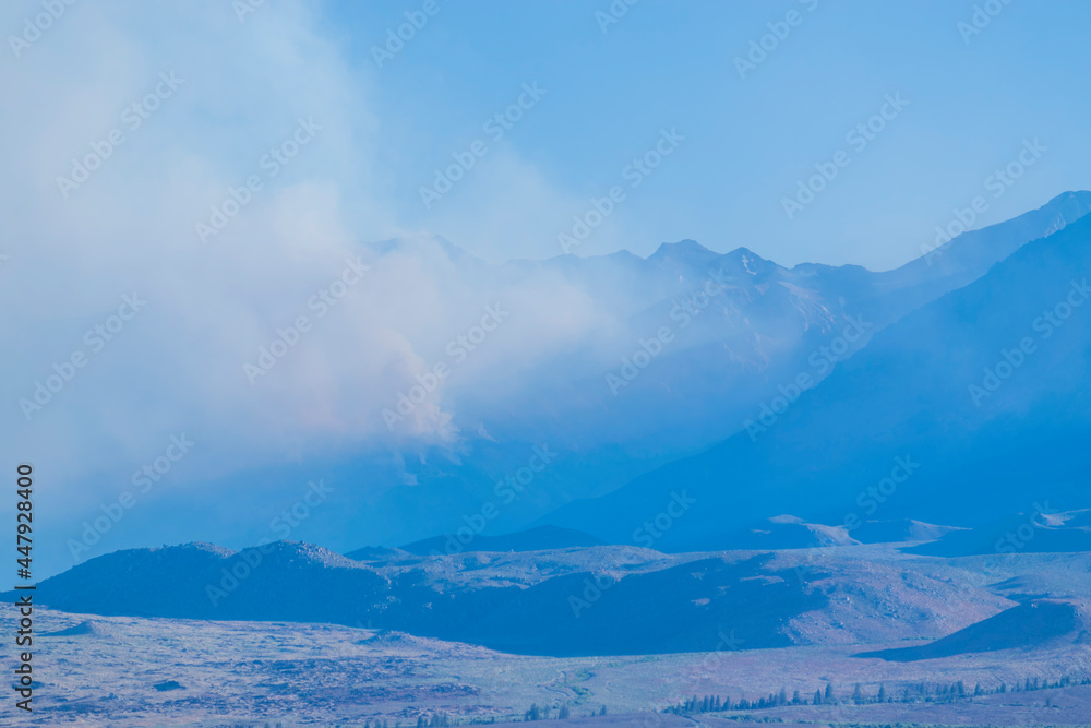 Owens Valley Desert Mountains, California Wildfire Fire Independence, Big Pine, Lone Pine