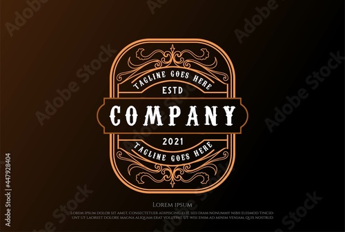 Antique Old Classic Vintage Retro Badge Emblem Label Logo Design Vector