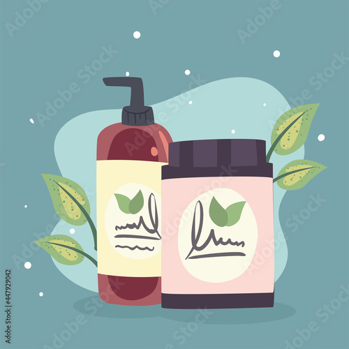 Spa center jar and bottle