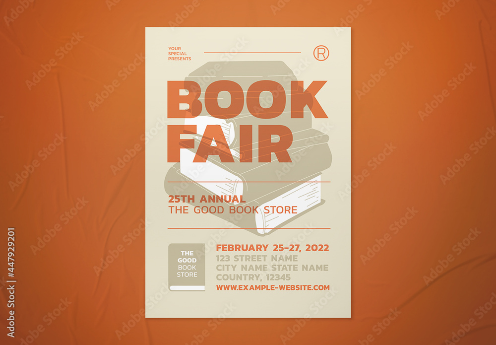 Book Fair Event Flyer Stock Template | Adobe Stock
