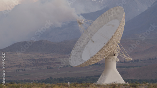 Owens Valley Desert Mountains, California Radar Dish Observatory Wildfire Fire Lone Pine