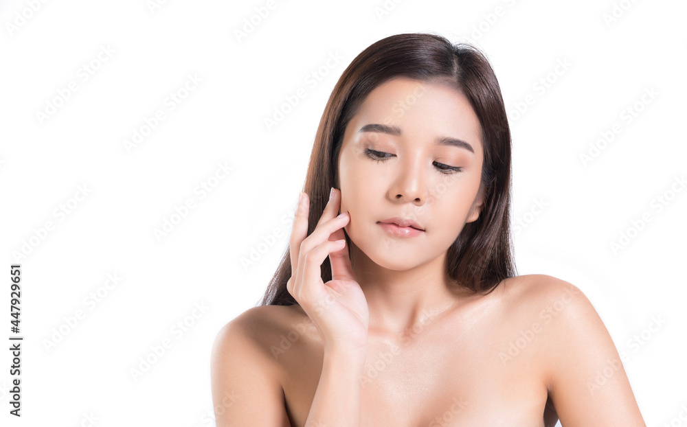 girl on white background, beauty concept
