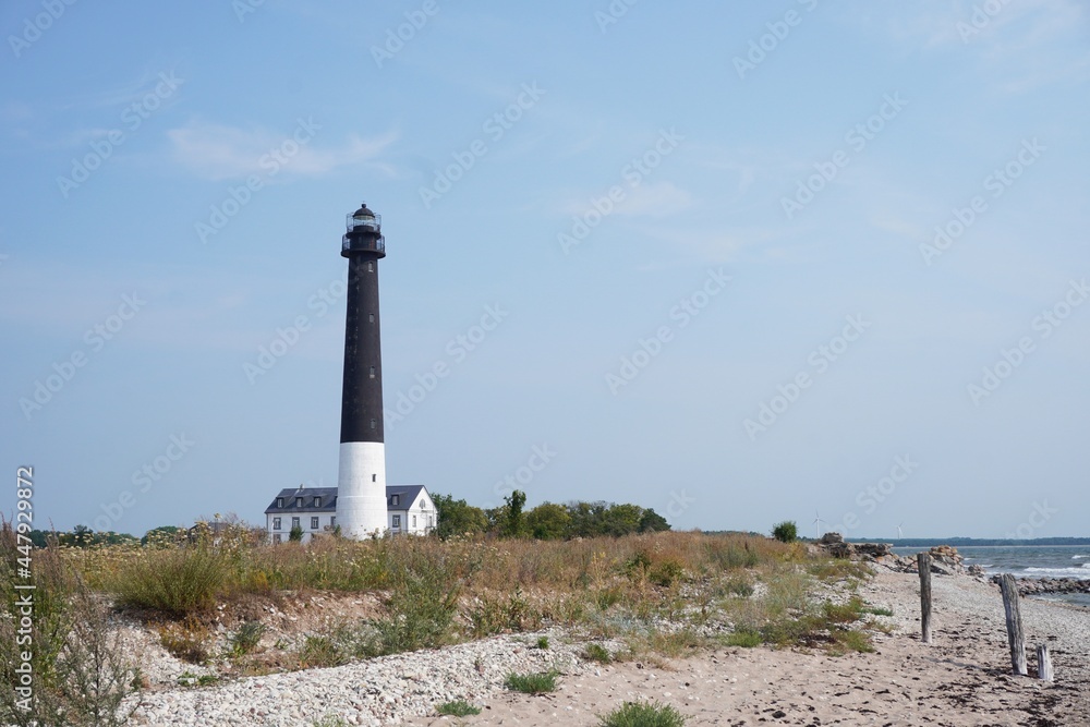 Fototapeta premium Sorve lighthouse in Saaremaa islands, Estonia, travel, sightseeing concept.