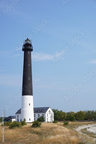 Sorve lighthouse in Saaremaa islands, Estonia, vertical photo.