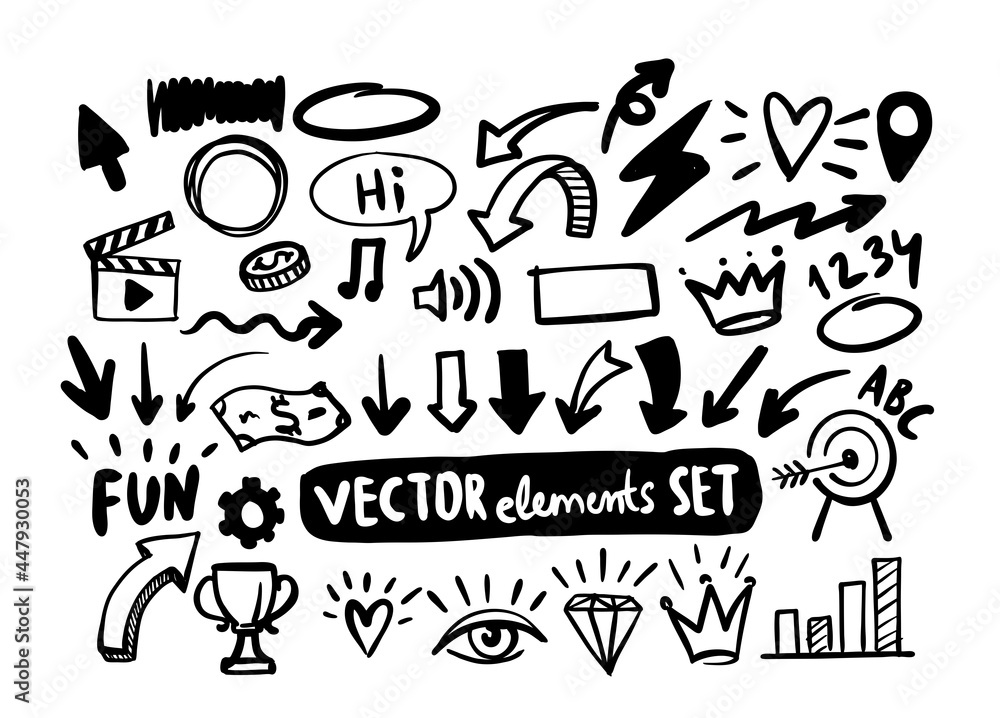Obraz premium Hand drawn design elements vector