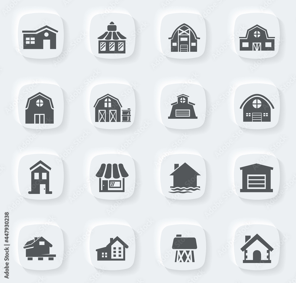 farm building icon set farm building icon set