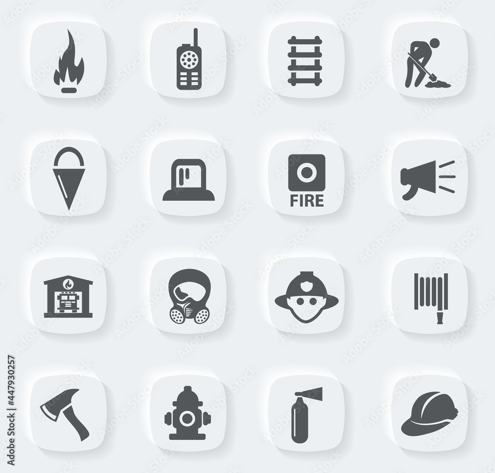 Fire-brigade icon set Fire-brigade icon set