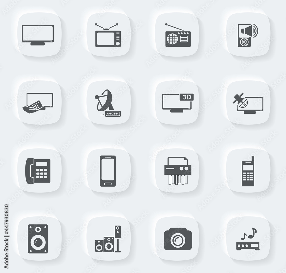 Home appliances icons set Home appliances icons set