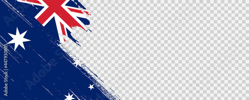 Australia flag with brush paint textured isolated  on png or transparent  background,Symbol of Australia, template for banner,card,advertising ,promote,ads, web design, magazine,vector