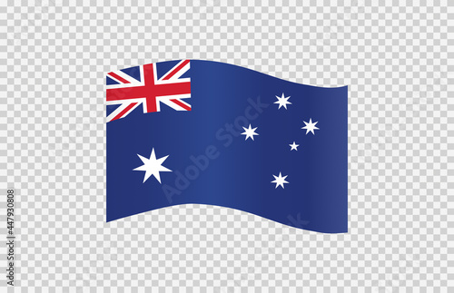 Waving flag of Australia isolated  on png or transparent  background,Symbol of Australia,template for banner,card,advertising ,promote, TV commercial, ads, web, vector illustration