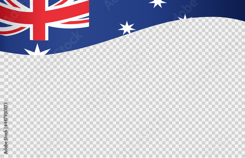 Waving flag of Australia isolated  on png or transparent  background,Symbol of Australia,template for banner,card,advertising ,promote, TV commercial, ads, web, vector illustration