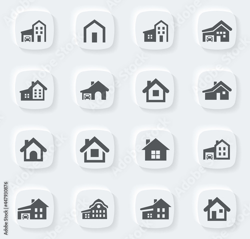 house type icons set