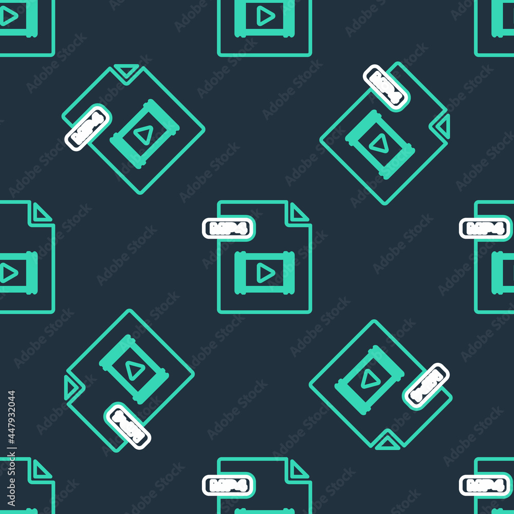 Line MP4 file document. Download mp4 button icon isolated seamless pattern on black background. MP4 file symbol. Vector Line MP4 file document. Download mp4 button icon isolated seamless pattern on black background. MP4 file symbol. Vector