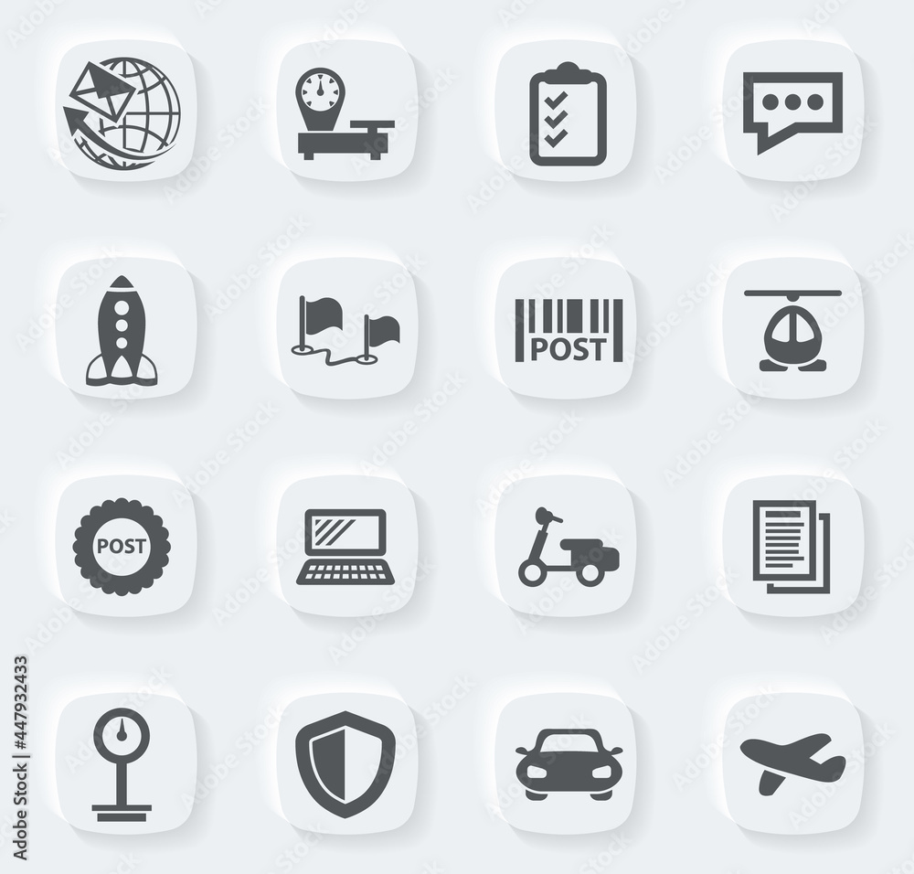 Post service icons set Post service icons set