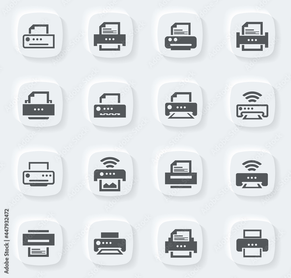 Print icons set Print icons set