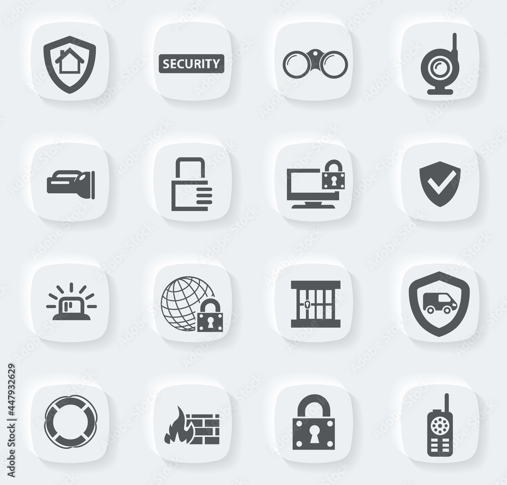 Security and protection icons set