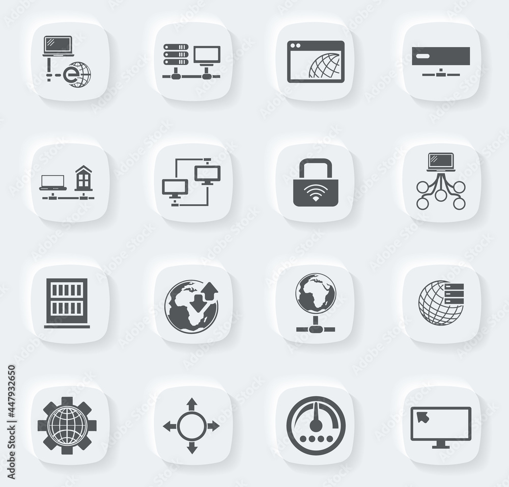 Internet, server, network icons set Internet, server, network icons set