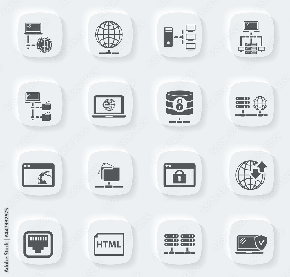 Internet, server, network icons set Internet, server, network icons set