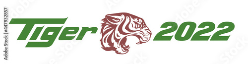 Angry tiger. Wild animal. Engraving style, Isolated on white background. Eps10 vector illustration.