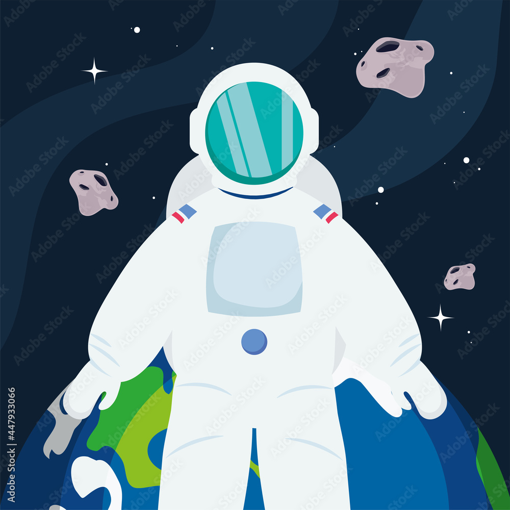 Astronaut in front of earth Astronaut in front of earth