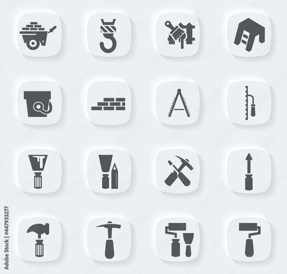 Work tools icons set Work tools icons set