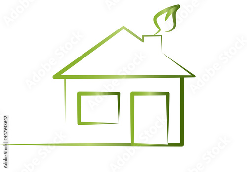 Icono de casa ecológica verde.
