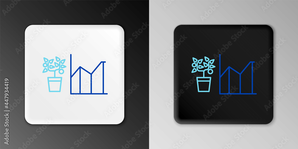 Line Flower statistics icon isolated on grey background. Colorful outline concept. Vector Line Flower statistics icon isolated on grey background. Colorful outline concept. Vector