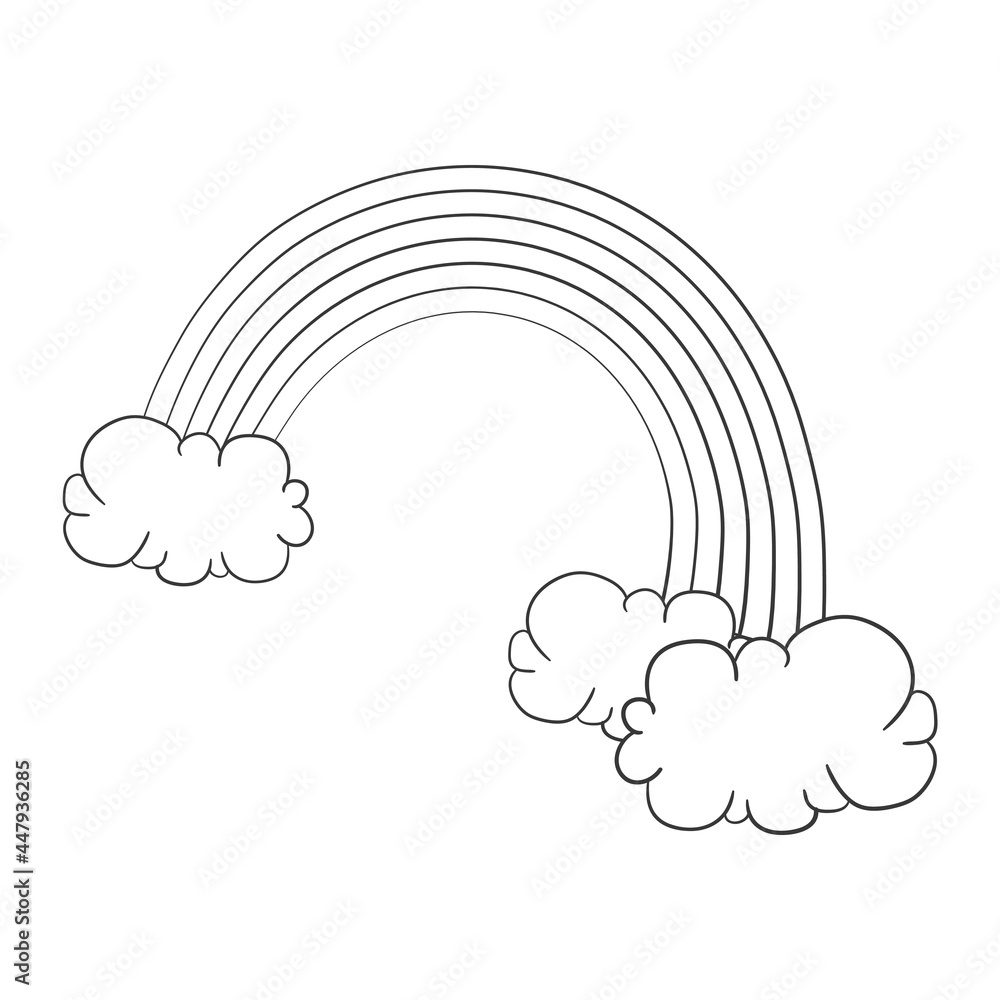 Vector doodle illustration. Line rainbow can be used for wallpapers, pattern fills, web page backgrounds,surface textures.