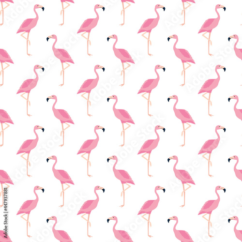 seamless pattern  flamingo vector art background design for fabric and decor