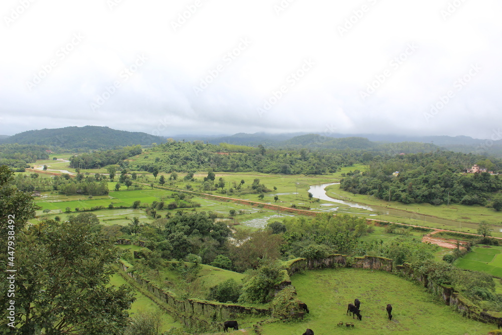 Naklejka premium landscape of region shimoga Nagara Fort 