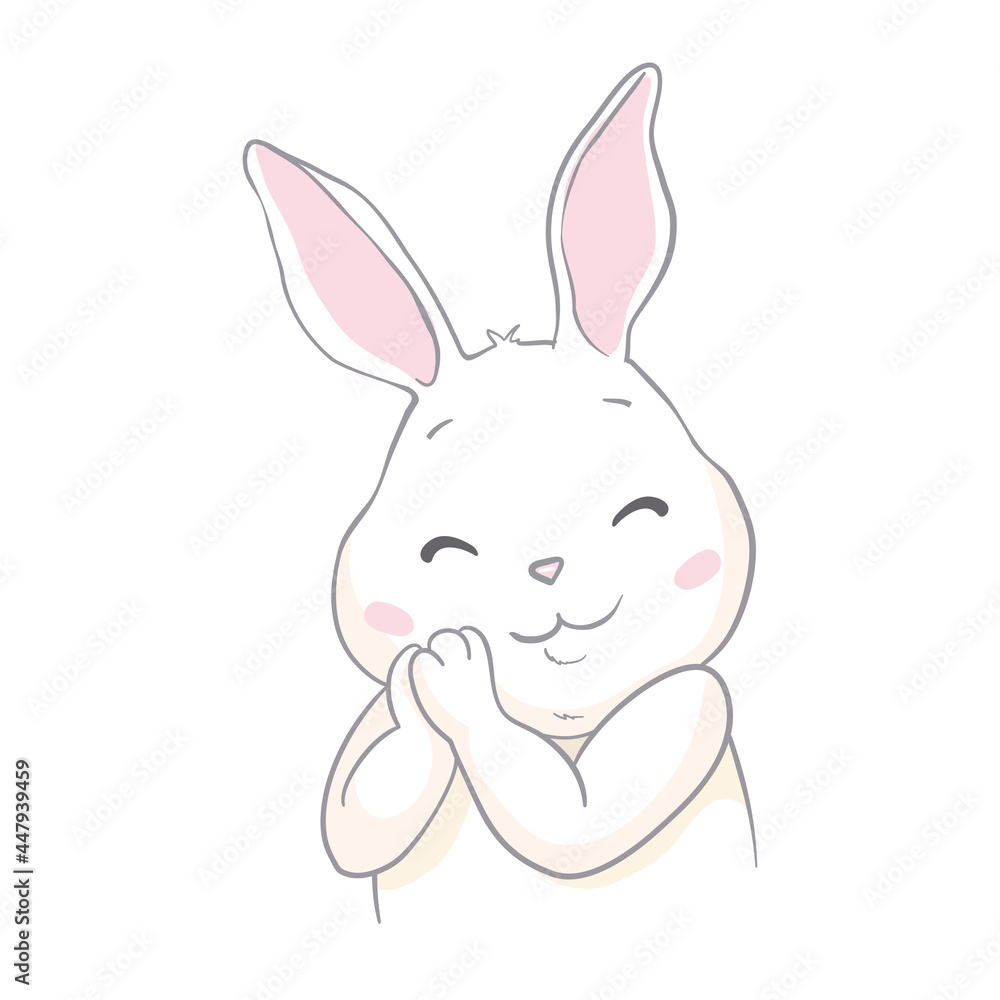 Bunny cute print. Sweet baby boy shower card. Hare fashion child vector. Bunny cute print. Sweet baby boy shower card. Hare fashion child vector.